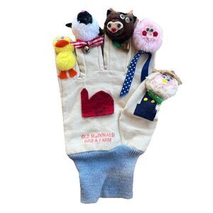 Glove Finger Puppet Old McDonalds Farm Farmer Pig Cow Sheep Chick Learning Rhyme